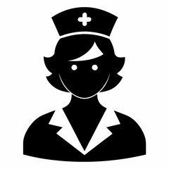 Nurse Black Vector silhouette