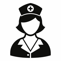 Nurse Black Vector silhouette