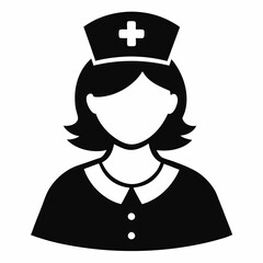Nurse Black Vector silhouette