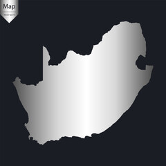 Fototapeta premium Abstract - High Detailed Silver Map of South Africa. Vector illustration eps10. 