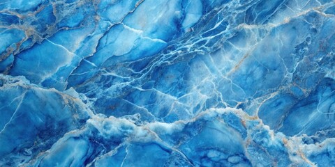 Obraz premium Close-up of emperor blue marble background surface with natural patterns and semi-gloss finish