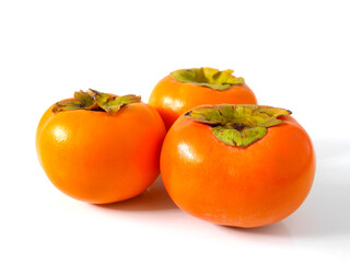 Group of fresh ripe persimmons
