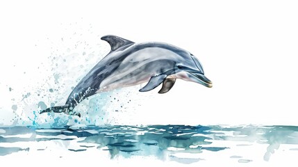Fototapeta premium Dolphin Leaping Through Water