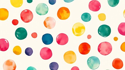 A vibrant, colorful pattern of watercolor circles on a light background, perfect for design inspiration and creative projects.