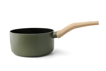 kitchen pot with glass lid isolated on white Background