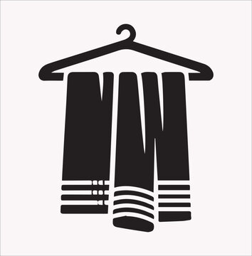 recommend clip art: Hanging towel icon vector silhouette on a white background