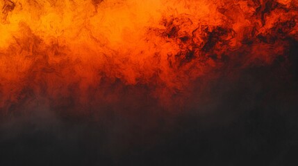 Color ink dissolves in water, creating flowing streaks and smoke shapes in vibrant orange and red hues. Energy and motion are conveyed in a dynamic and fluid design, perfect for a halloween theme