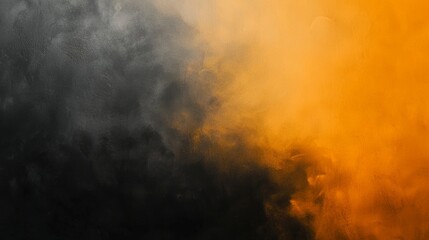 Fototapeta premium Dancing smoke swirls in black and orange, creating a textured abstract backdrop full of energy and drama, ideal for adding artistic flair to designs