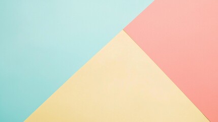 Crafted from blue, yellow, and pink paper, this abstract background features geometric shapes and vibrant pastel colors, perfect for adding a pop of color to any project