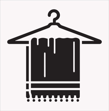 recommend clip art: Hanging towel icon vector silhouette on a white background