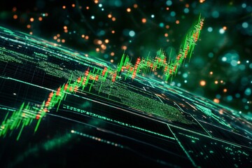 Digital Stock Market Growth Chart