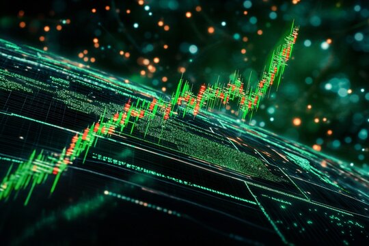 Digital Stock Market Growth Chart