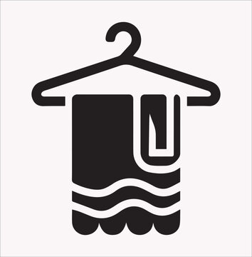 recommend clip art: Hanging towel icon vector silhouette on a white background