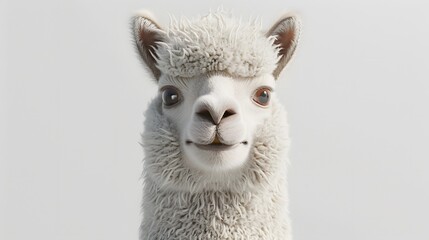 Obraz premium Adorable 3D Rendering of a Cute Alpaca in a Playful Pose
