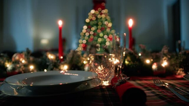 table ready for Christmas dinner