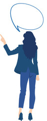 コメントをするビジネスウーマンのイラスト