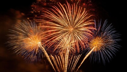 Obraz premium new year Fireworks on black Background