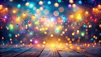 Fototapeta premium Abstract festive background with colorful blurred lights in a dreamy atmosphere