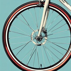 Naklejka premium Road bike wheel illustration