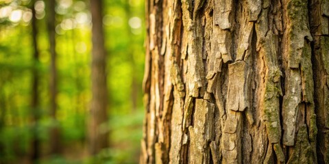 Obraz premium Close-up of weathered bark on a ancient tree in the forest