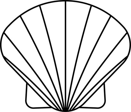 recommend clip art: Scallop shell icon outline illustration vector