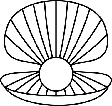 recommend clip art: Oyster shell icon outline illustration vector