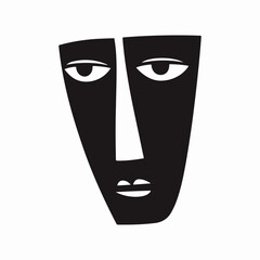 Vector geometric illustration of a face in a flat style