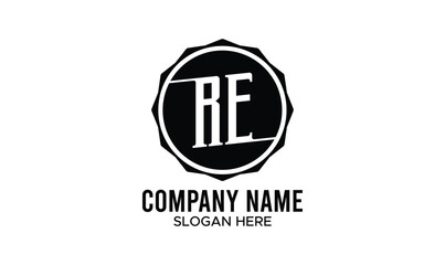 re logo, re monogram, vector re logo, monogram re, re with circle,  RE logo monogram initials letter concept 