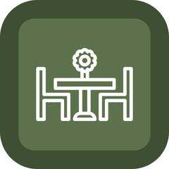 Dining Table Vector Icon Design