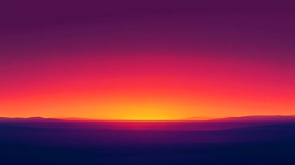 Fototapeta premium A vibrant sunset paints the horizon with hues of purple, pink, and orange, creating a serene and breathtaking view.