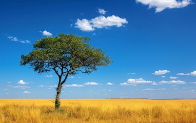 Obraz premium Beautiful shot of a tree in the savanna plains