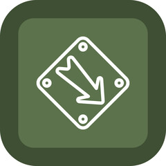 Down Right Arrow Vector Icon Design