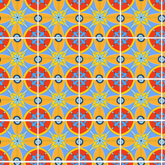 Vector seamless texture in the style of Sicilian ceramics