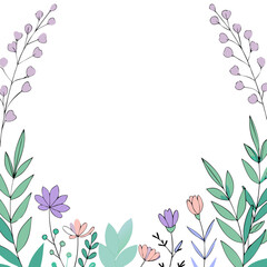 Obraz premium Pastel Floral Wreath with Minimalist Design