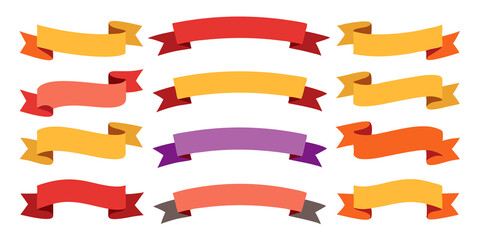 set of red and yellow ribbons