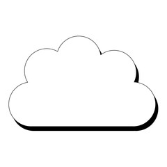 シンプルな影付きクラウドフレーム⭐︎PNG