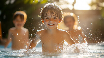 Obraz premium Children playing in the water.