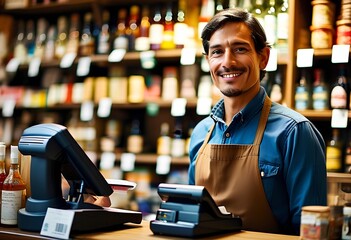 Fototapeta premium shop assistant