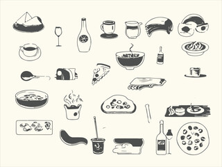 Minimalist set of food vector @ illustration design