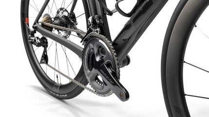 Close-up of a Black Road Bike
