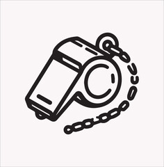 Whistle line icon vector silhouette on a white background