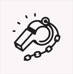 Whistle line icon vector silhouette on a white background