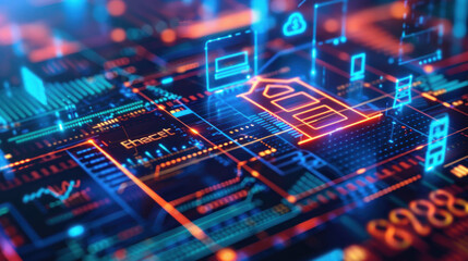 Obraz premium A digital banking platform showcasing innovative solutions for managing savings, investments, and business transactions seamlessly.