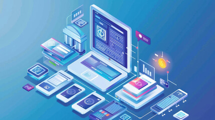 A digital banking platform showcasing innovative solutions for managing savings, investments, and business transactions seamlessly.