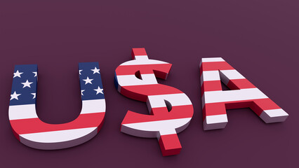3d representation united states capitalist flag native colors
