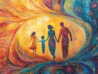 Family constellations illustration. AI generated