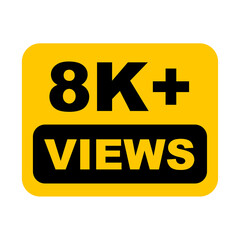 8K views on transparent background