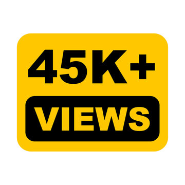 45K views on transparent background