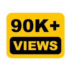 90K views on transparent background