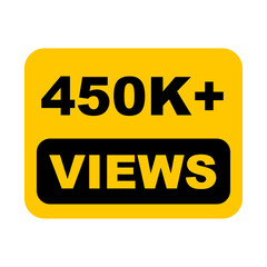 450K views on transparent background